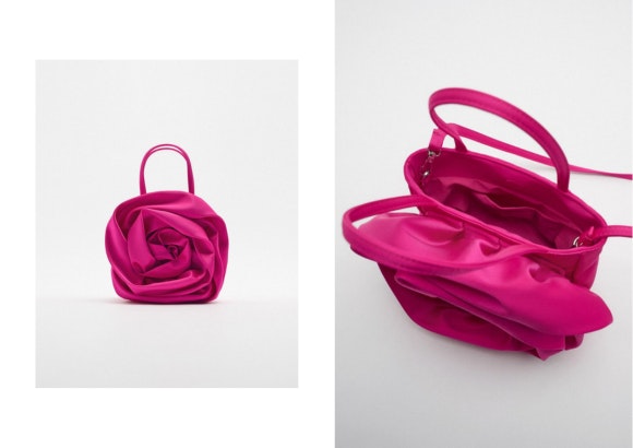 BOLSO SATINADO FLOR de Zara