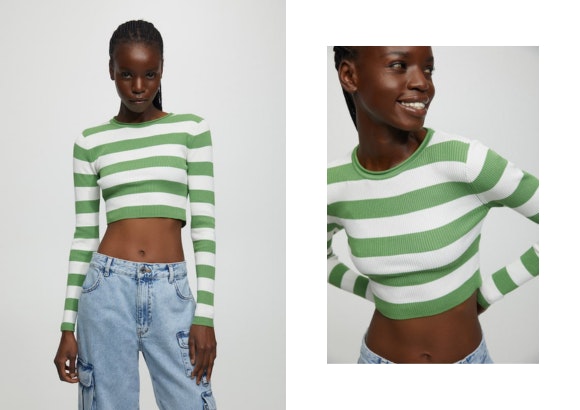 JERSEY CROPPED RAYAS de Pull&Bear