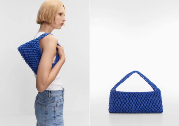 Bolso de hombro crochet de Mango