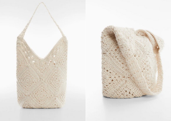 Bolso saco crochet de Mango