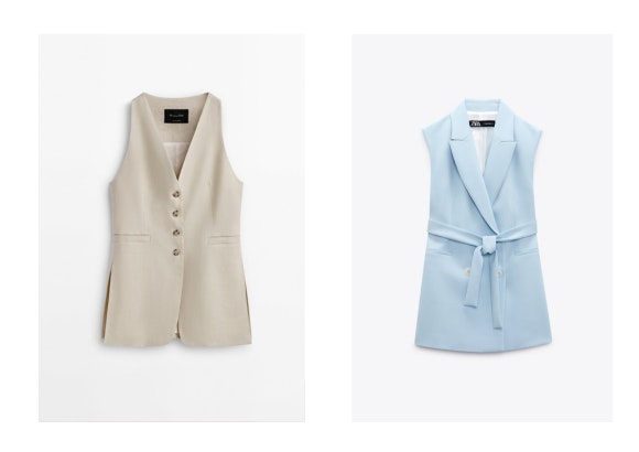Chaleco largo Massimo Dutti y Zara