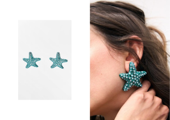 PENDIENTES ESTRELLA BRILLOS de Zara