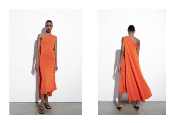 Vestido con capa de Zara