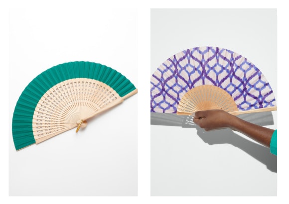 Abanicos de diferentes estampados de Oysho