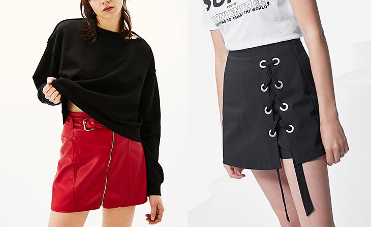La falda de cuero nunca pasa de moda