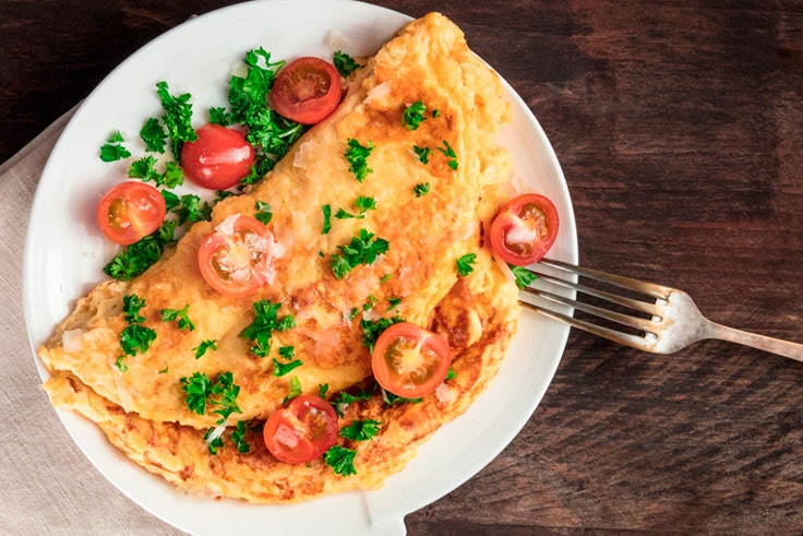 tortilla francesa con vegetales 