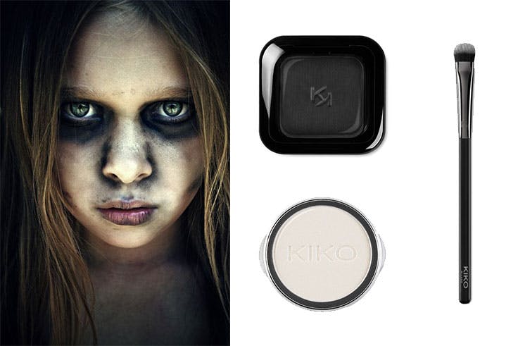 Sombra negra de Kiko (5,95 euros) / Sombra de ojos blanca de Kiko (1,00 euro) / Brocha para los ojos de Kiko (10,95 euros).