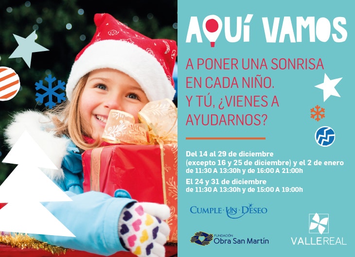 Únete a nuestra campaña solidaria ‘Cumple un deseo’ y regala ilusión esta Navidad