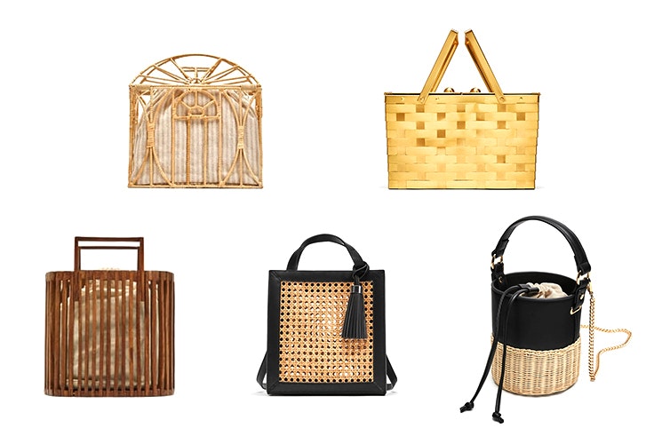 Bolsos de cesta de la tienda Zara