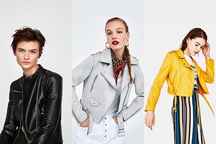 Biker Negra Zara – 39,95€ - Biker Gris Zara – 29,99€ - Biker Amarilla Bershka – 29,99€
