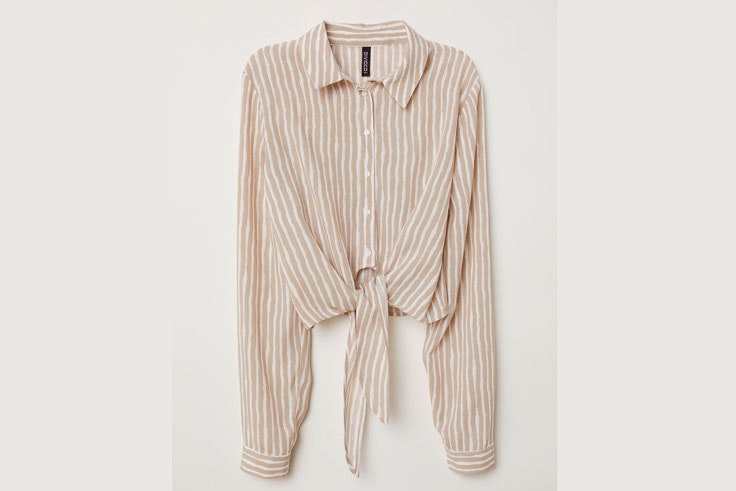 camisa-rayas-beige-hm