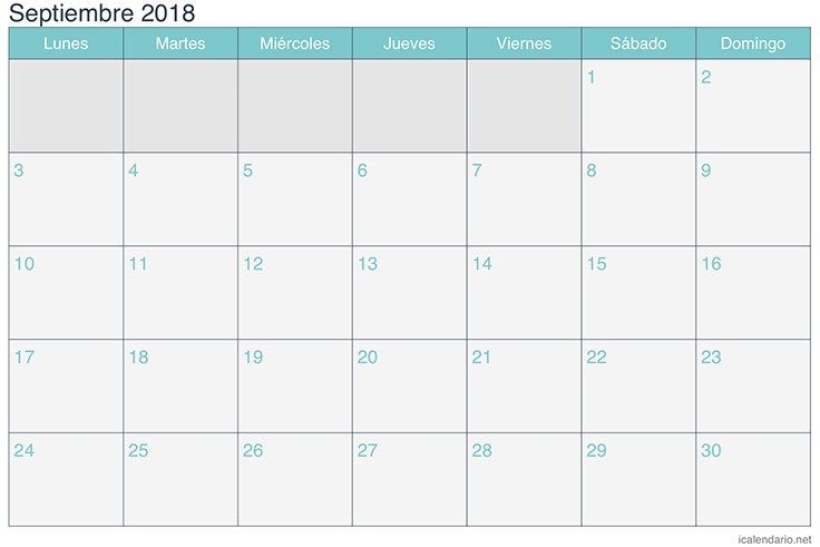 calendario de septiembre