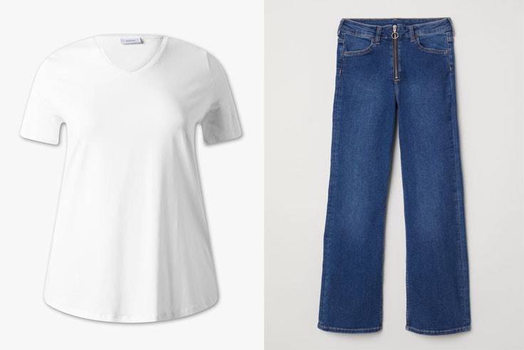 camiseta-blanca-manga-corta-pantalon-vaquero-ancho