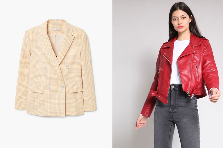 chaqueta-amarilla-mango-chaqueta-cuero-roja-pimkie-color-block