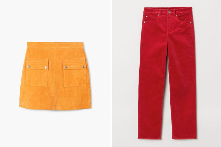 falda-amarilla-mango-pantalon-rojo-hm-color-block