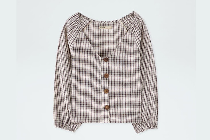 camisa-de-cuadros-mangas-globo-pull-and-bear