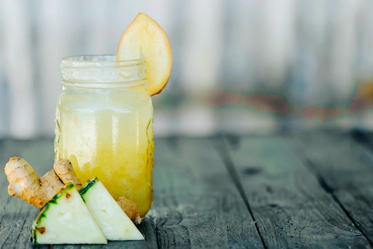 batido de piña y jengibre