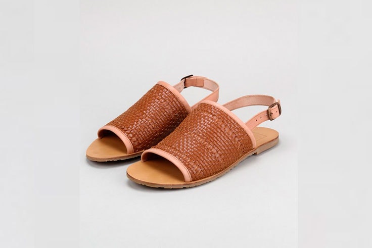 sandalias planas de cuero de Krack