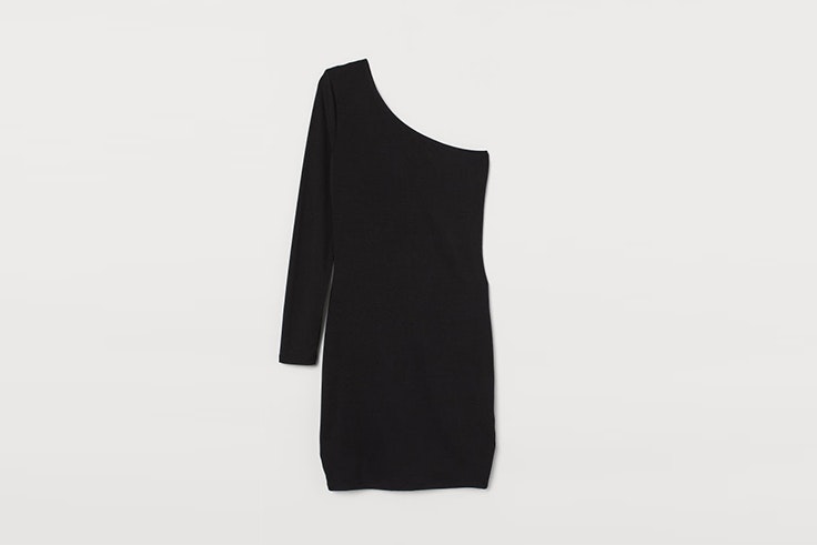 vestido hym escote asimétrico