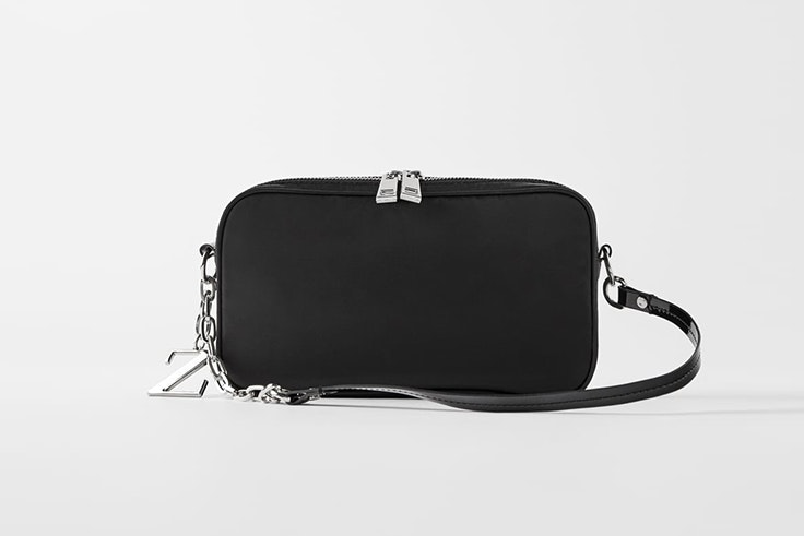 bolso baguette negro zara