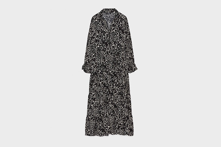 vestidos negros estampado de bershka