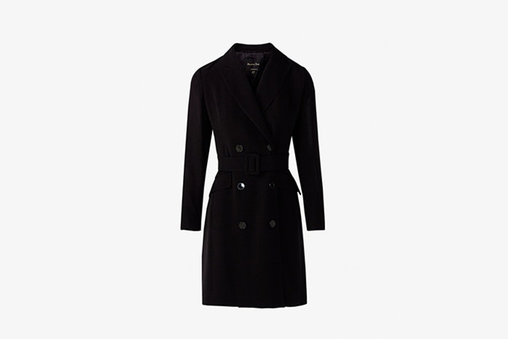 vestidos negros tipo blazer con cinturon de massimo dutti