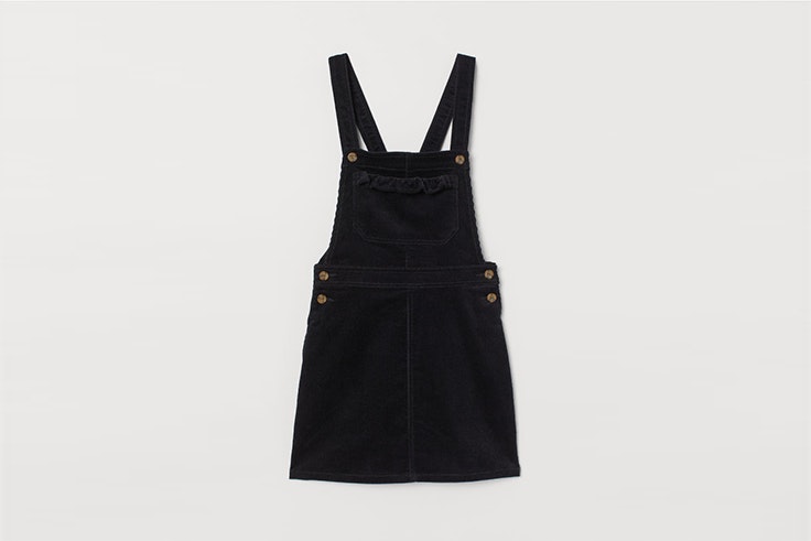 vestidos negros tipo peto de pana de hym