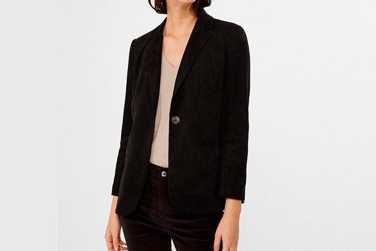 chaqueta americana negra cortefiel