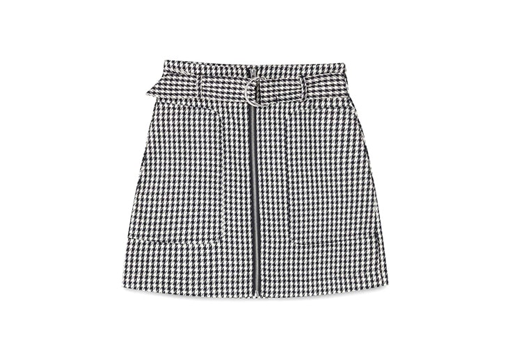 falda corta pata de gallo stradivarius