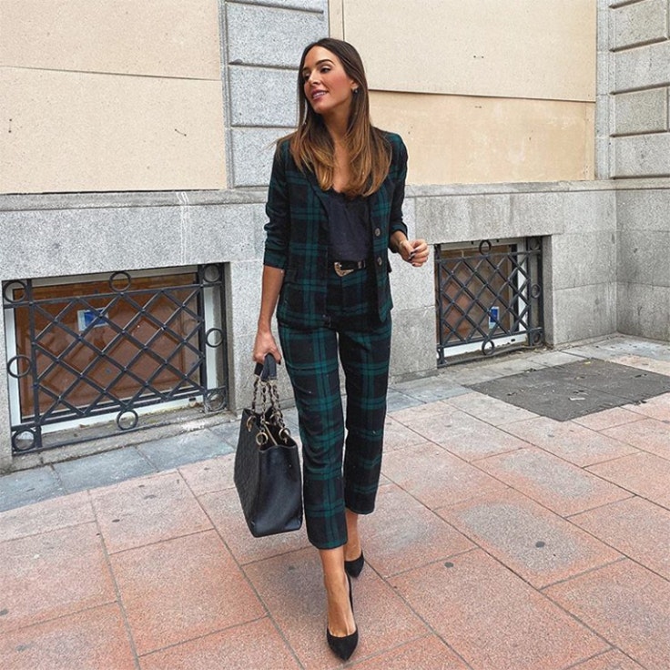 rocío osorno para carrefour estilo traje cuadros