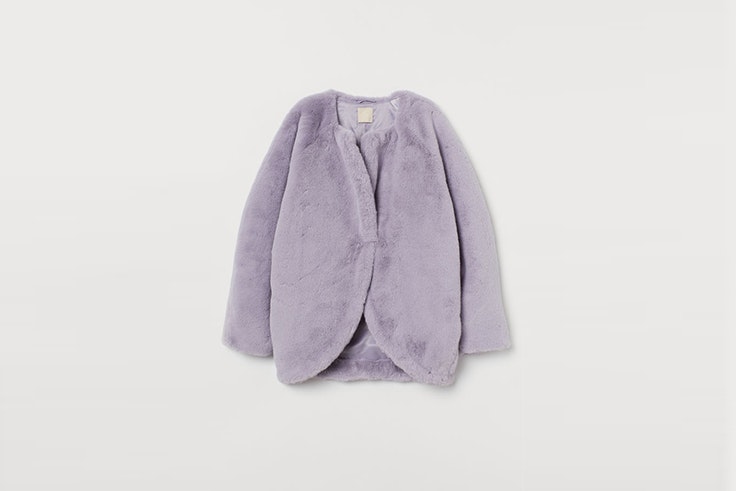 chaqueta malva de pelo sintetico de hym tendencias 2020