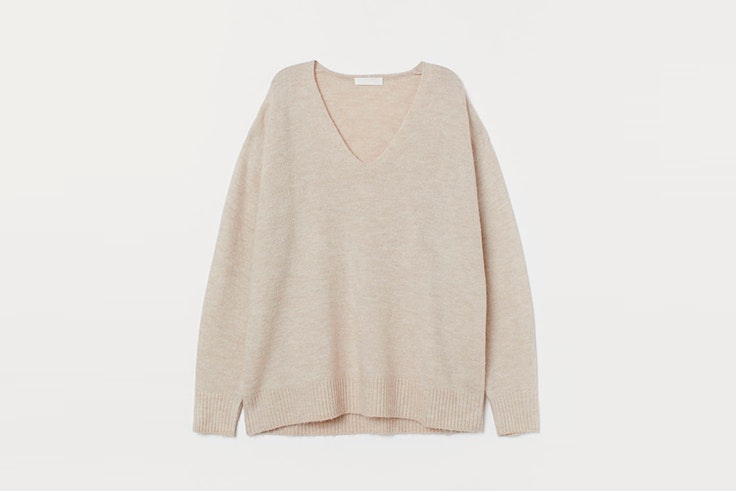 Jersey con escote de pico en color beige de H&M
