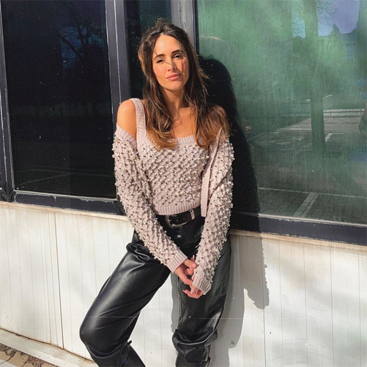 rocío Osorno conjuntos de chaqueta y top de punto