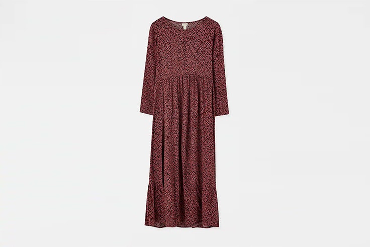 vestido largo estampado de pull and bear vestidos de invierno