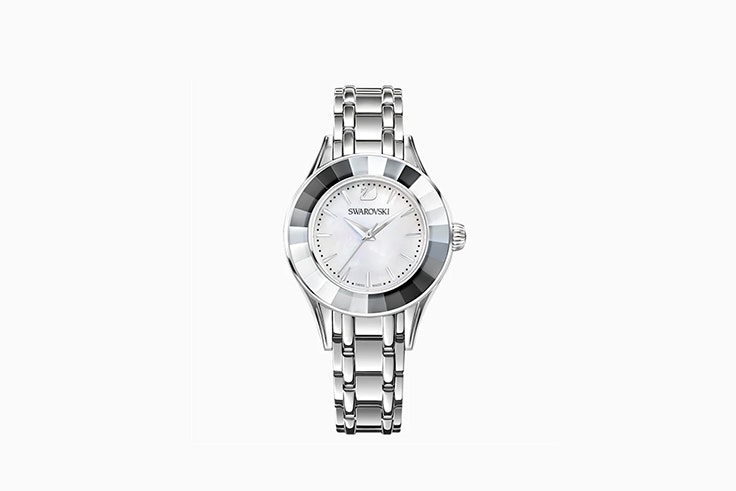 reloj brazalete de plata y acero inoxidable d swarovski Sandra Rodrigues