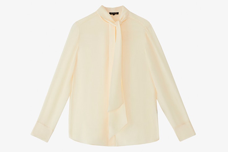 Blusa romántica crema de Massimo Dutti