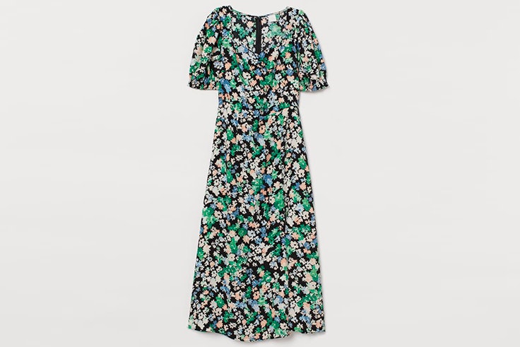 Vestido largo con estampado de flores de H&M