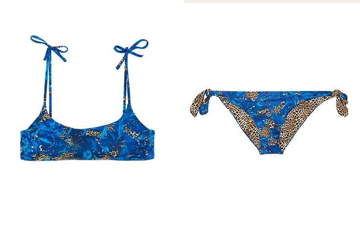 Bikini estampado animal en color azul de Tezenis – Top: 9,99€ Braguita: 5,99€