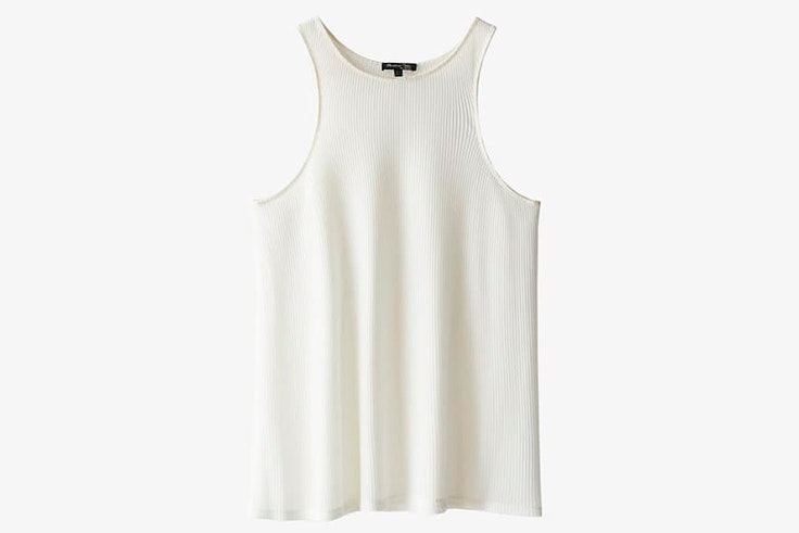 Top de punto en color blanco con tirantes de Massimo Dutti