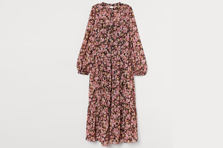 Vestido largo con estampado de flores de H&M