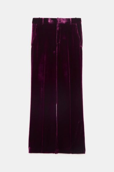 Calças fato roxo, Zara, 49,95€