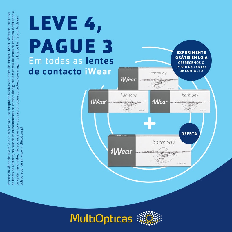 Lentes de Contacto iWear- Promoção Leve 4, Pague 3- MultiOpticas