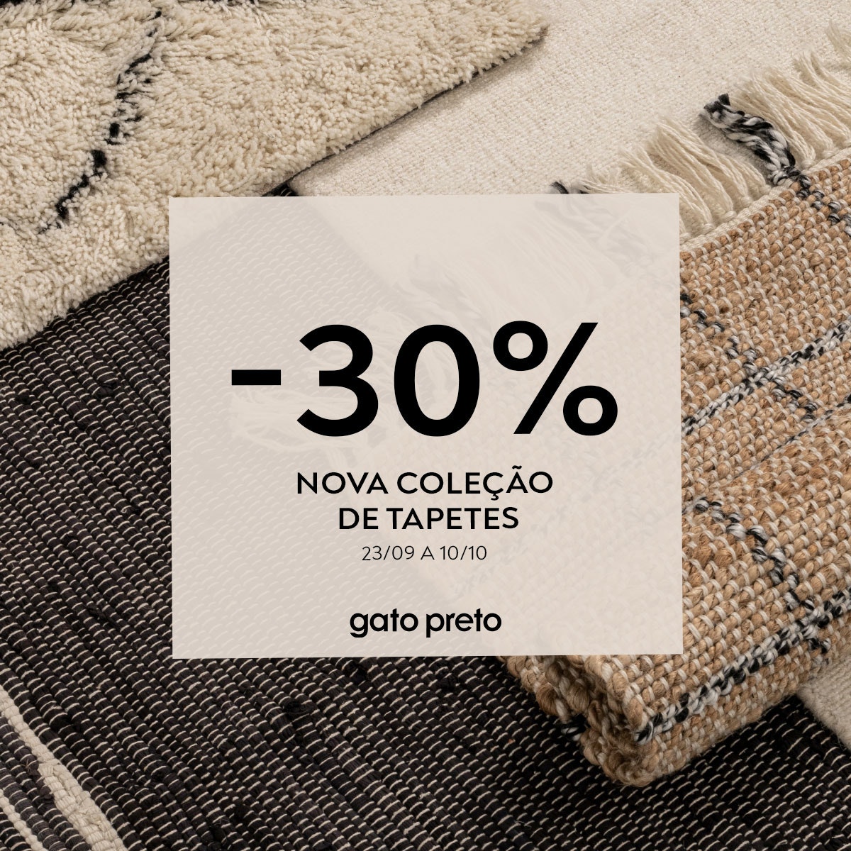 -30% de desconto em tapetes