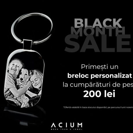 În luna noiembrie, primești un breloc personalizat la cumpărături de peste 200 lei de la Acium!