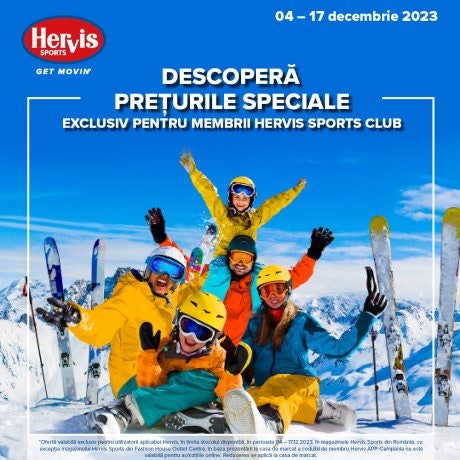 Hervis a pregătit prețuri speciale, exclusiv pentru membrii Hervis Sports Club.