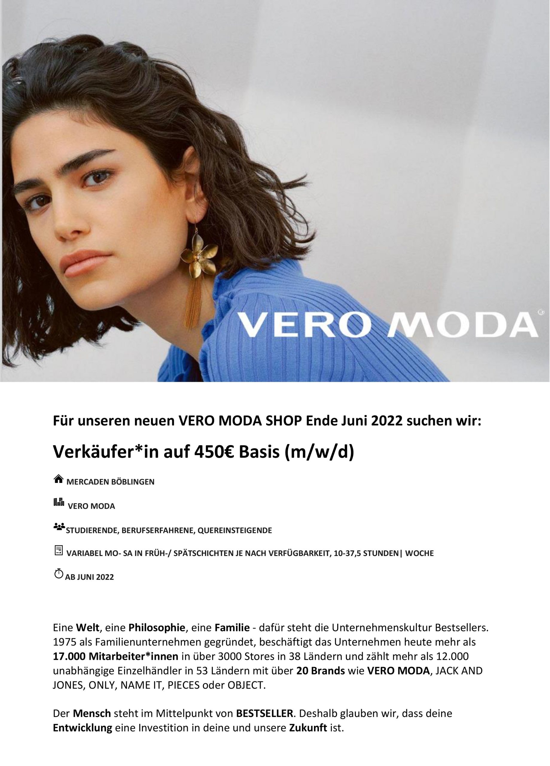 Vero Moda Stellenanzeige Mercaden Böblingen