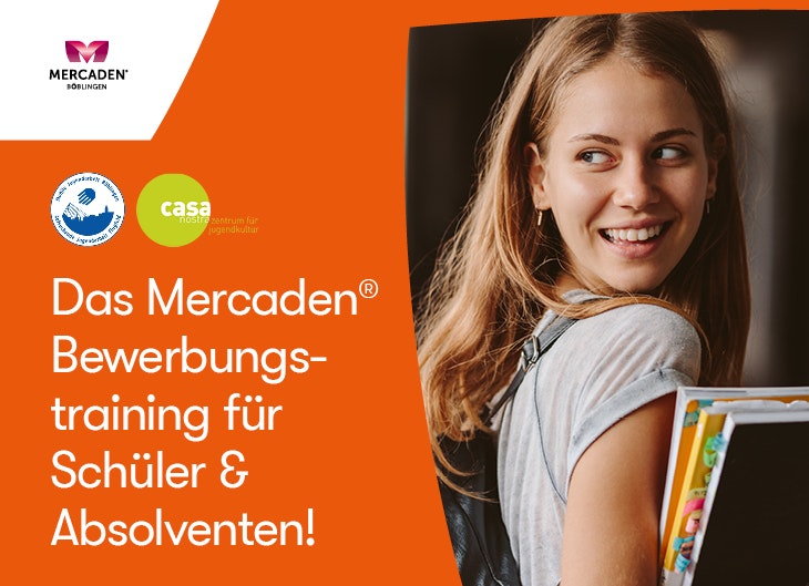 Das Mercaden Bewerbungstraining für Schüler und Absolventen am 24.03.2023 von 16 bis 19 Uhr im Einkaufszentrum Mercaden Böblingen im Obergeschoss.