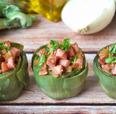 Alcachofas rellenas de jamón para este fin de semana